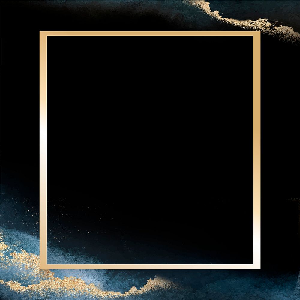 Blank golden square frame vector