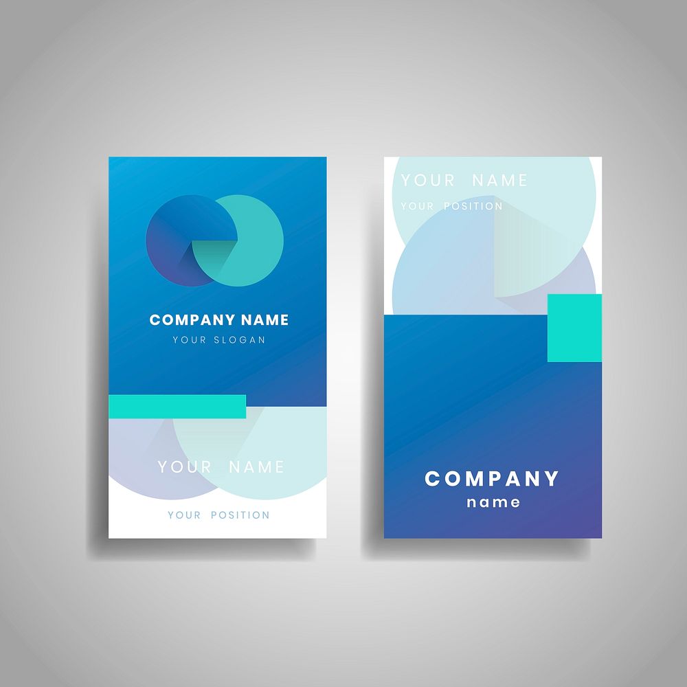 Blue business card design vector