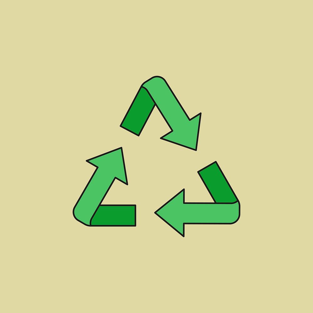 Green arrow recycle environment icon design element vector