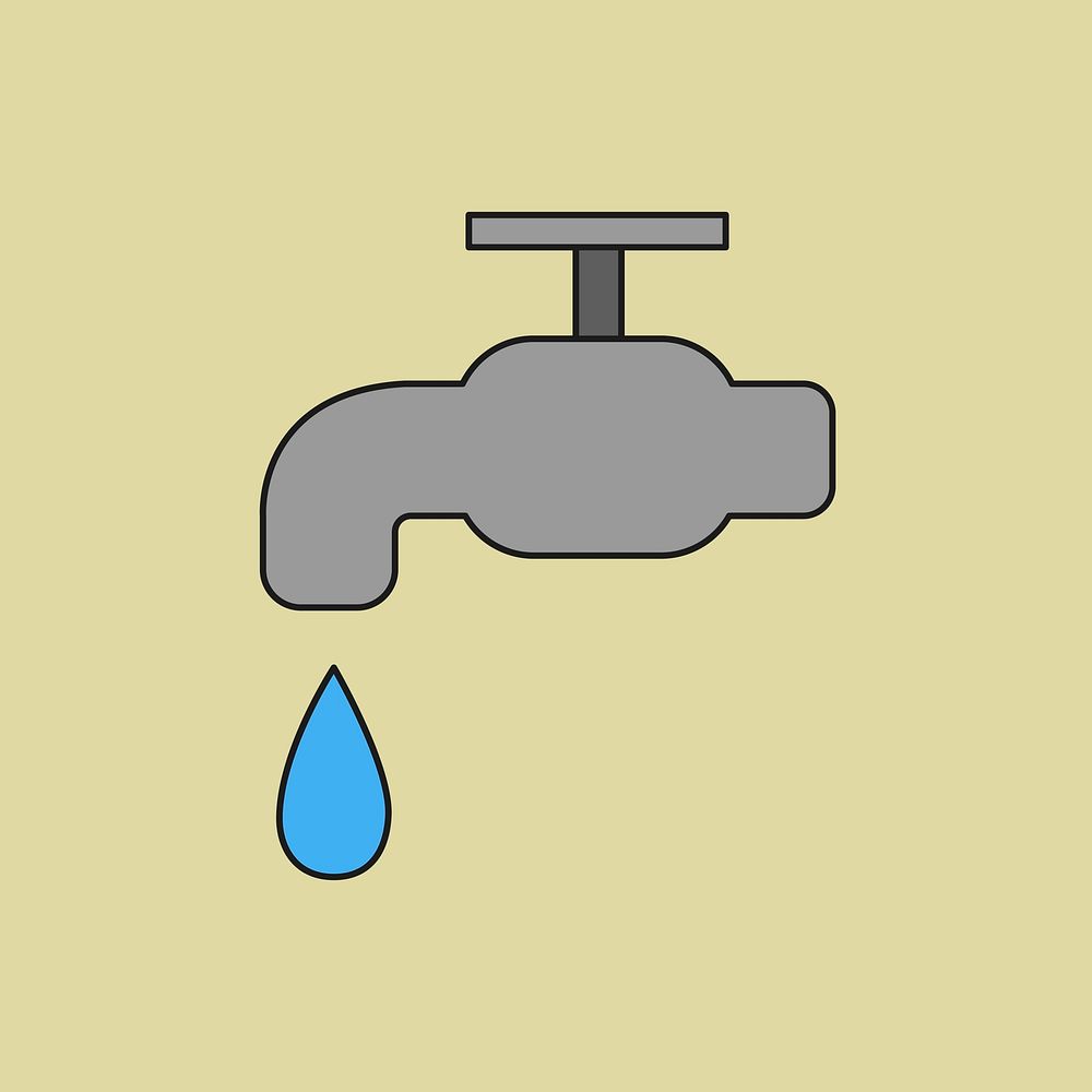 Water faucet environment icon design element vector