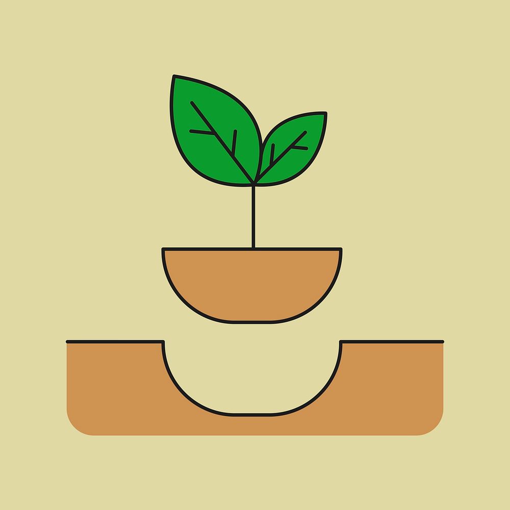 Planting a tree environment icon design element vector
