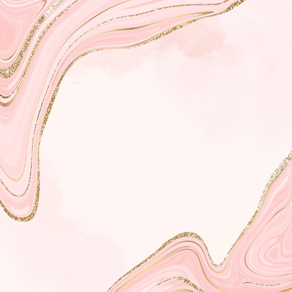 Cute pink marble with gold glitter background