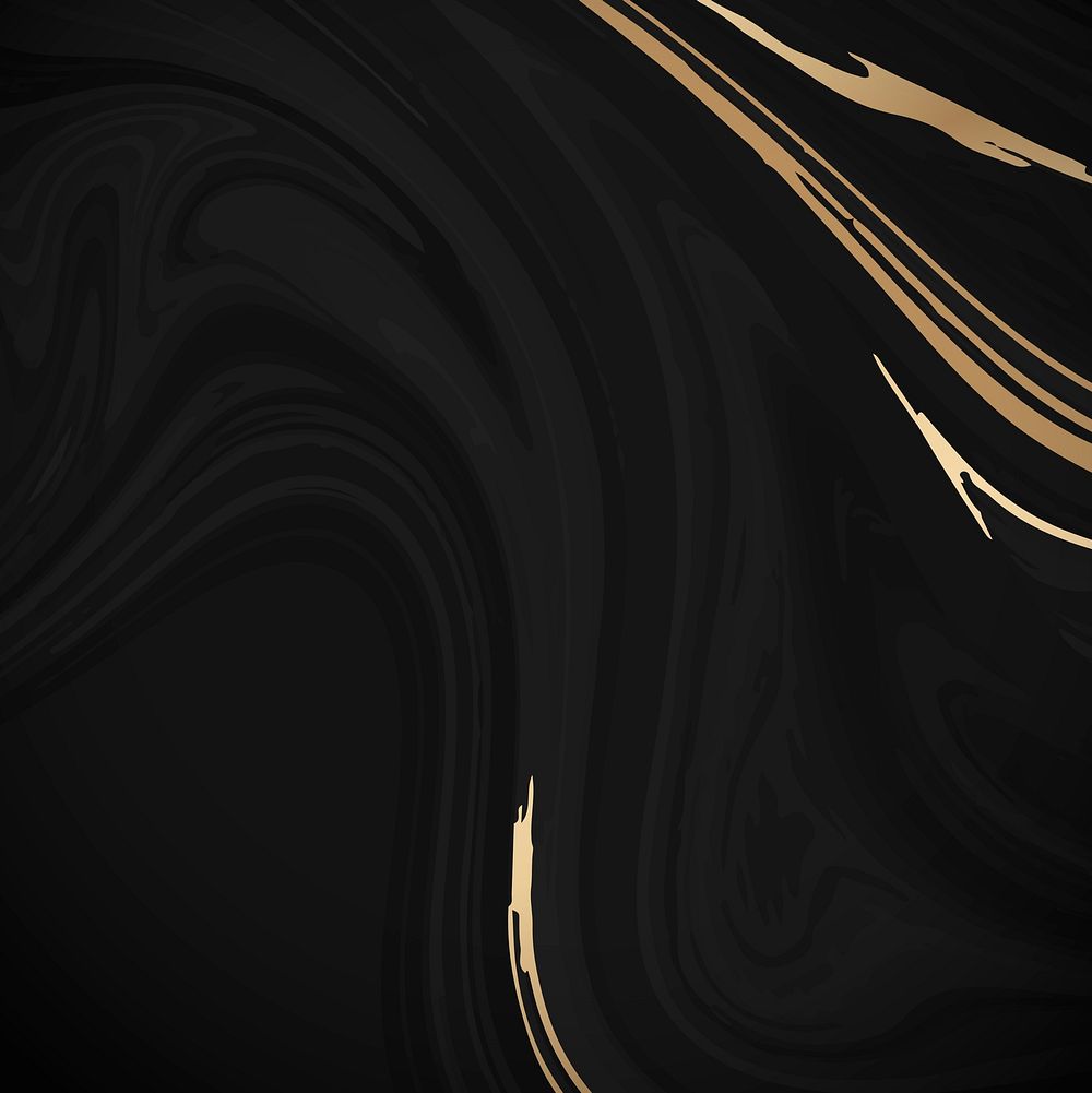 Gold and black fluid patterned background vector