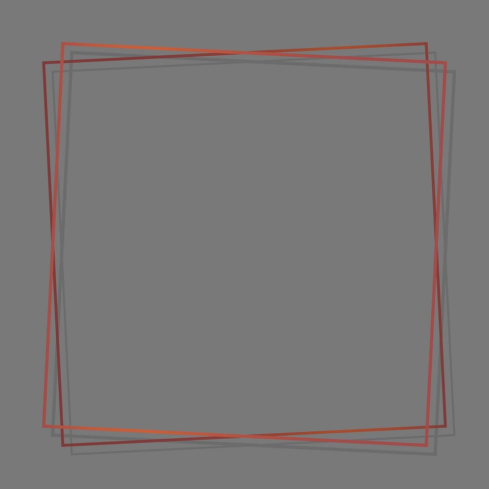 Square bronze frame on light gray background vector