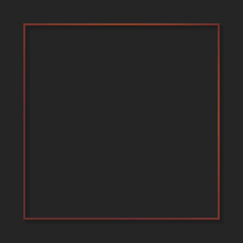Square bronze frame on dark gray background vector