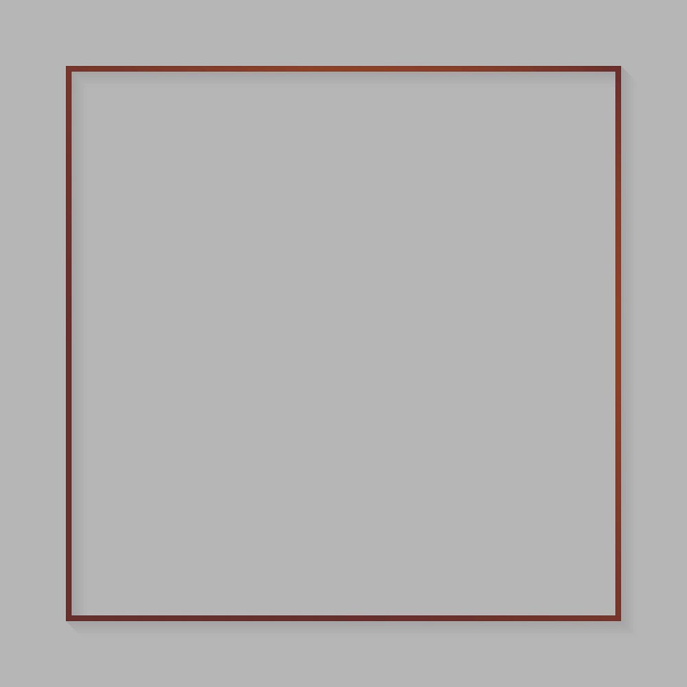 Square bronze frame on gray background vector