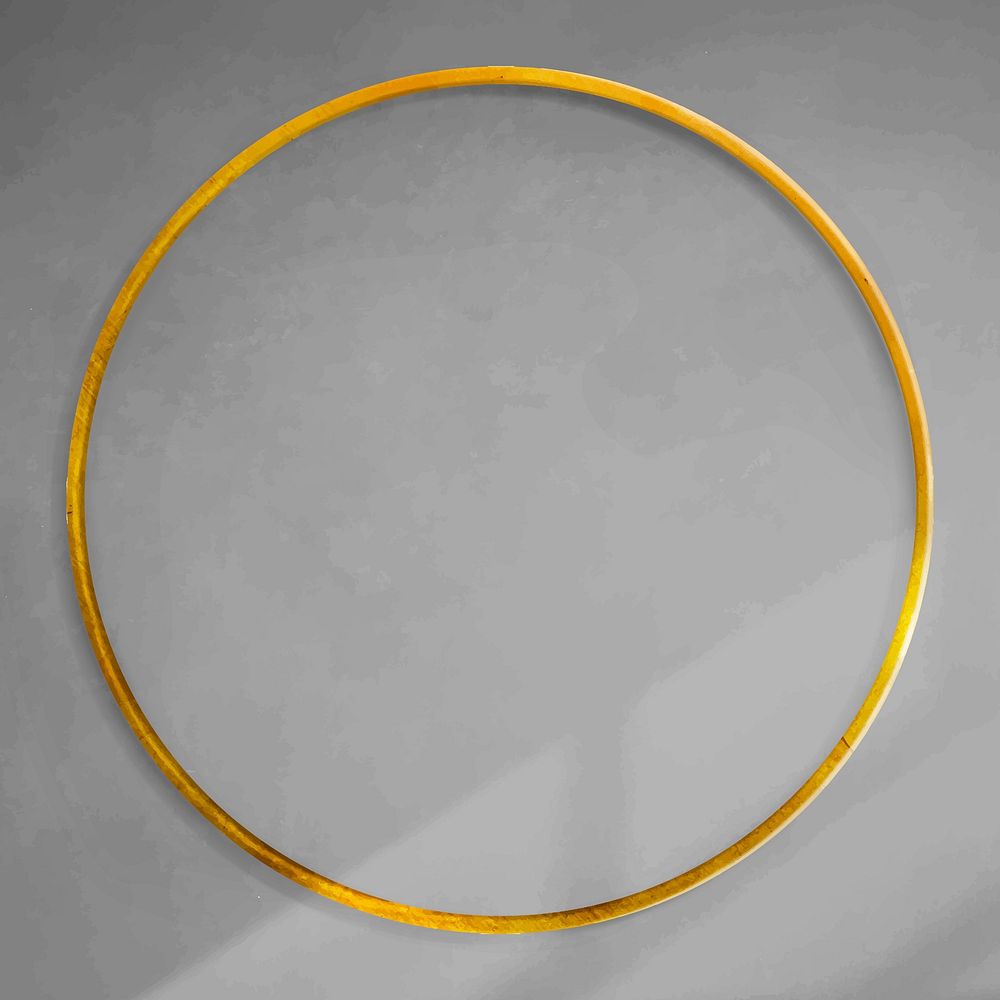 Round gold frame on gray texture background vector