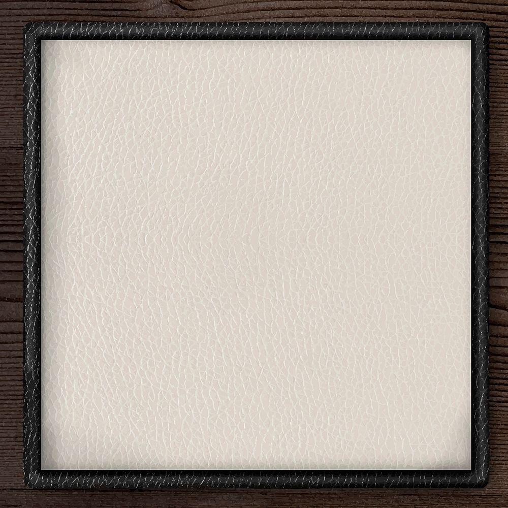 Black frame on beige leather texture background vector