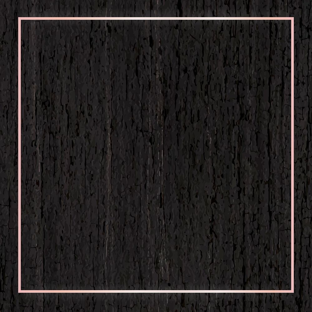 Pink gold frame on dark wooden background vector
