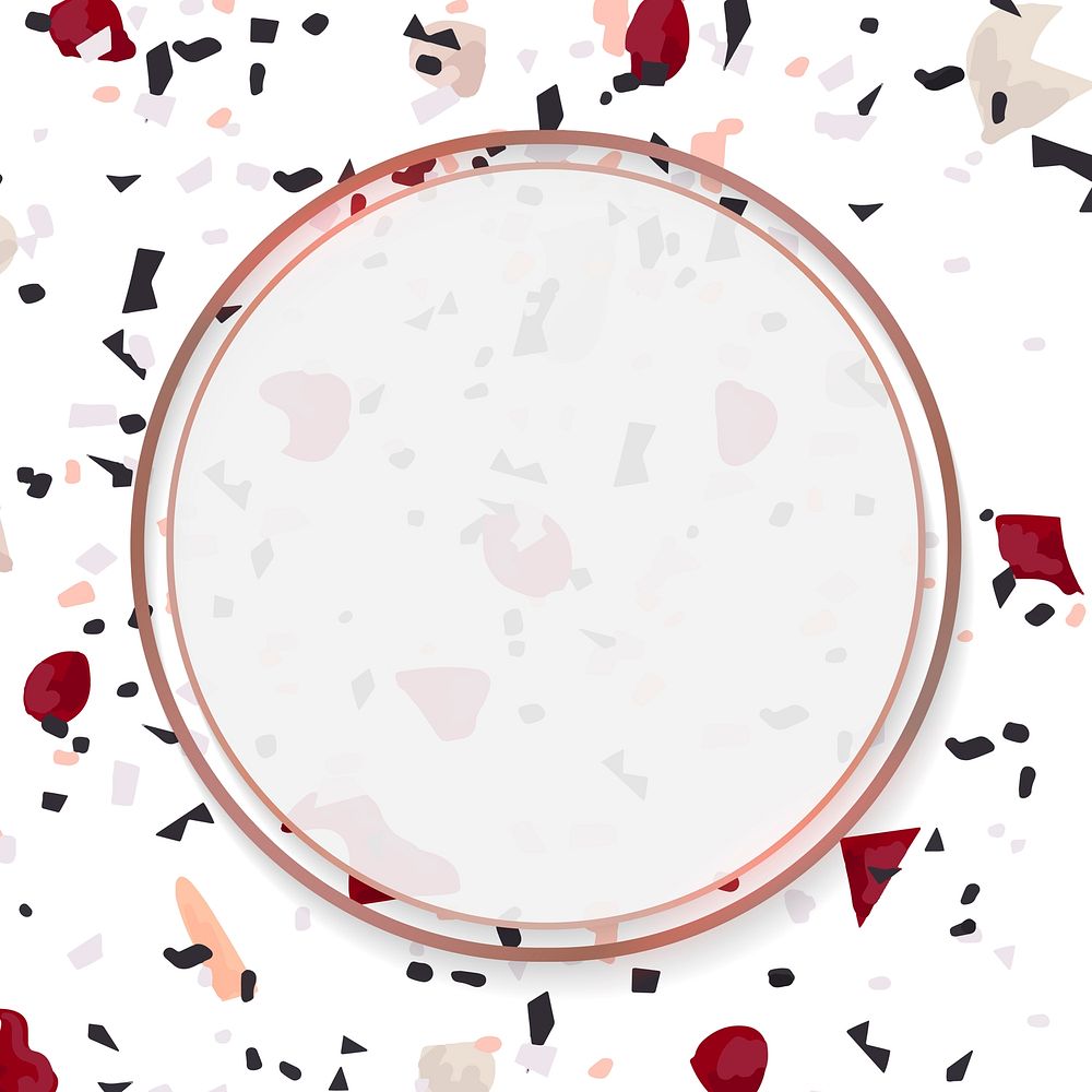 Red frame on Terrazzo pattern background vector