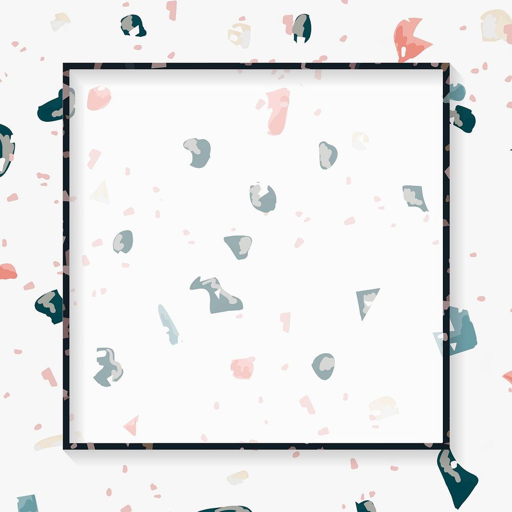 Black frame on Terrazzo pattern background vector
