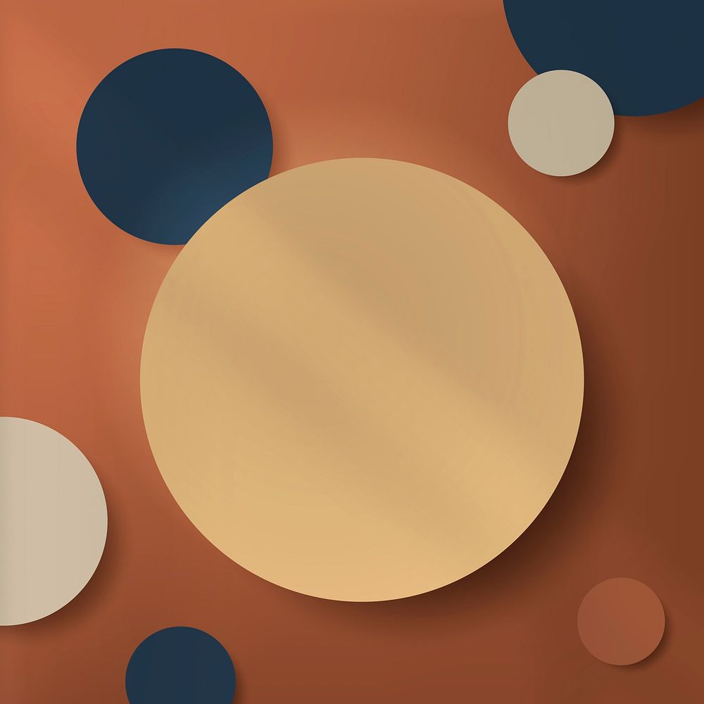 Colorful round paper cut with drop shadow on orange background vector