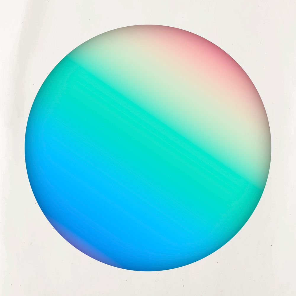 Round pastel holographic pattern frame vector