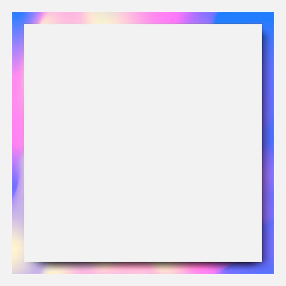Pastel holographic pattern frame vector
