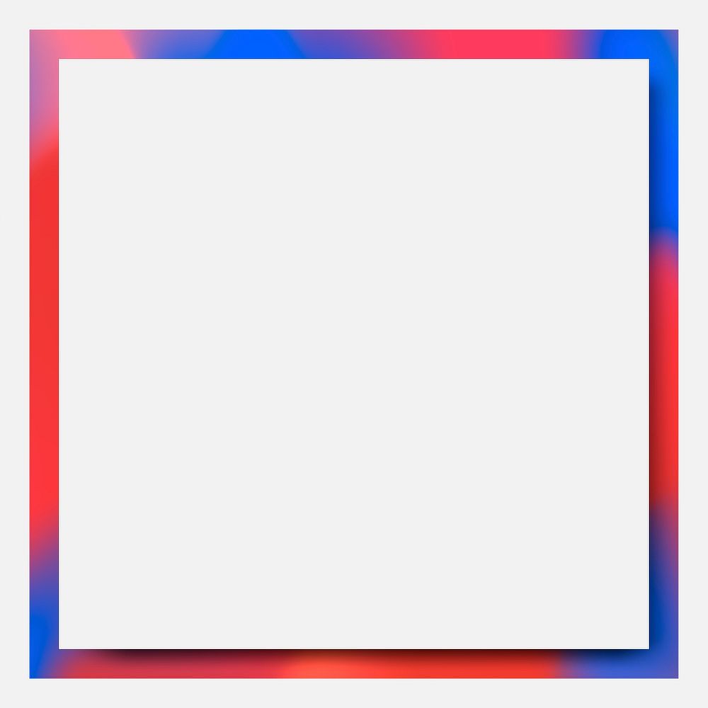 Red and blue holographic pattern frame vector