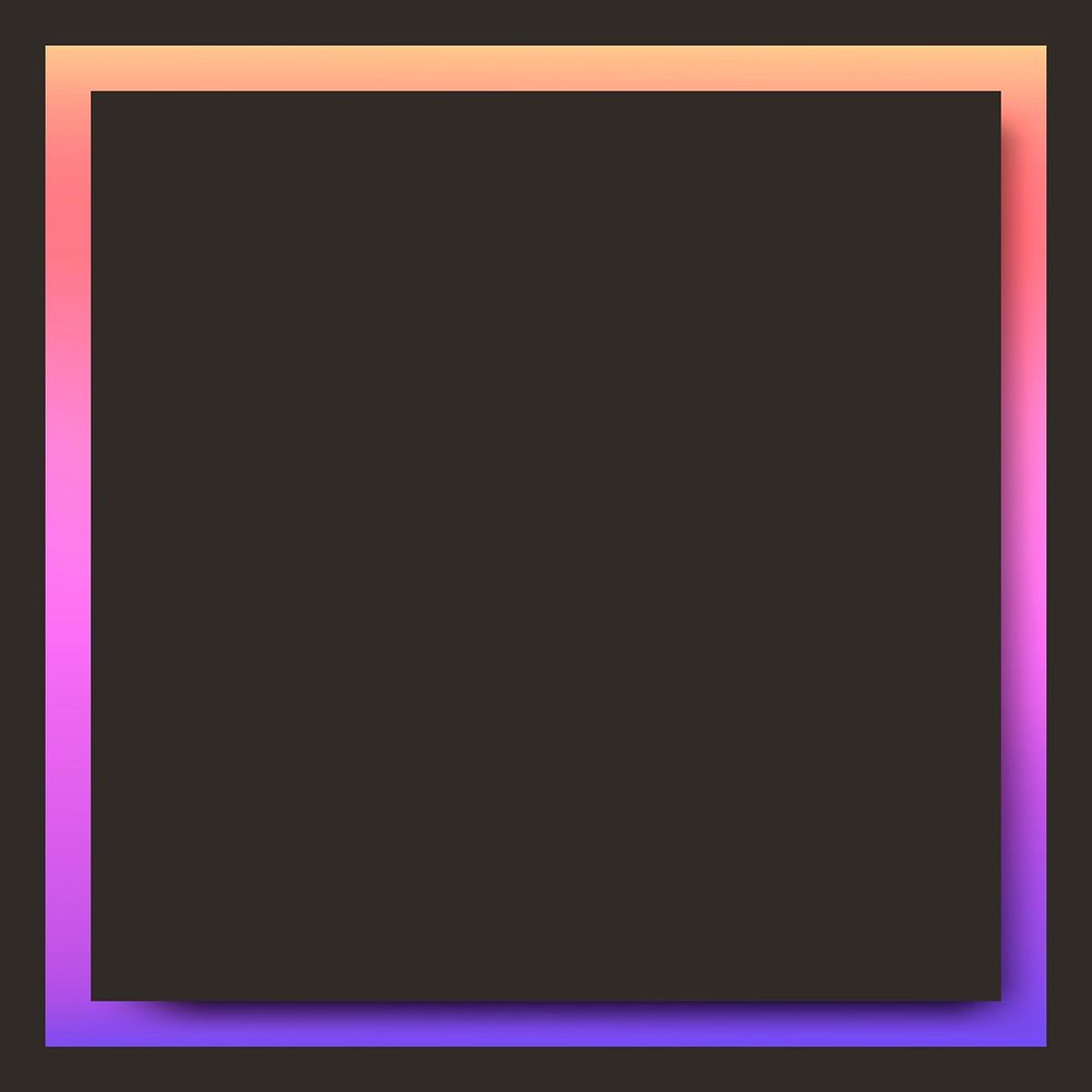 Pink and orange holographic pattern frame vector