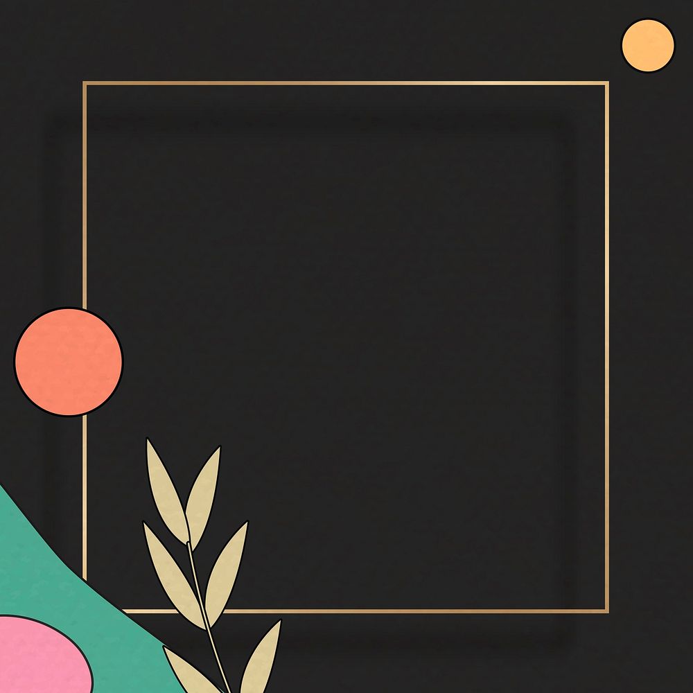Abstract botanical frame template vector