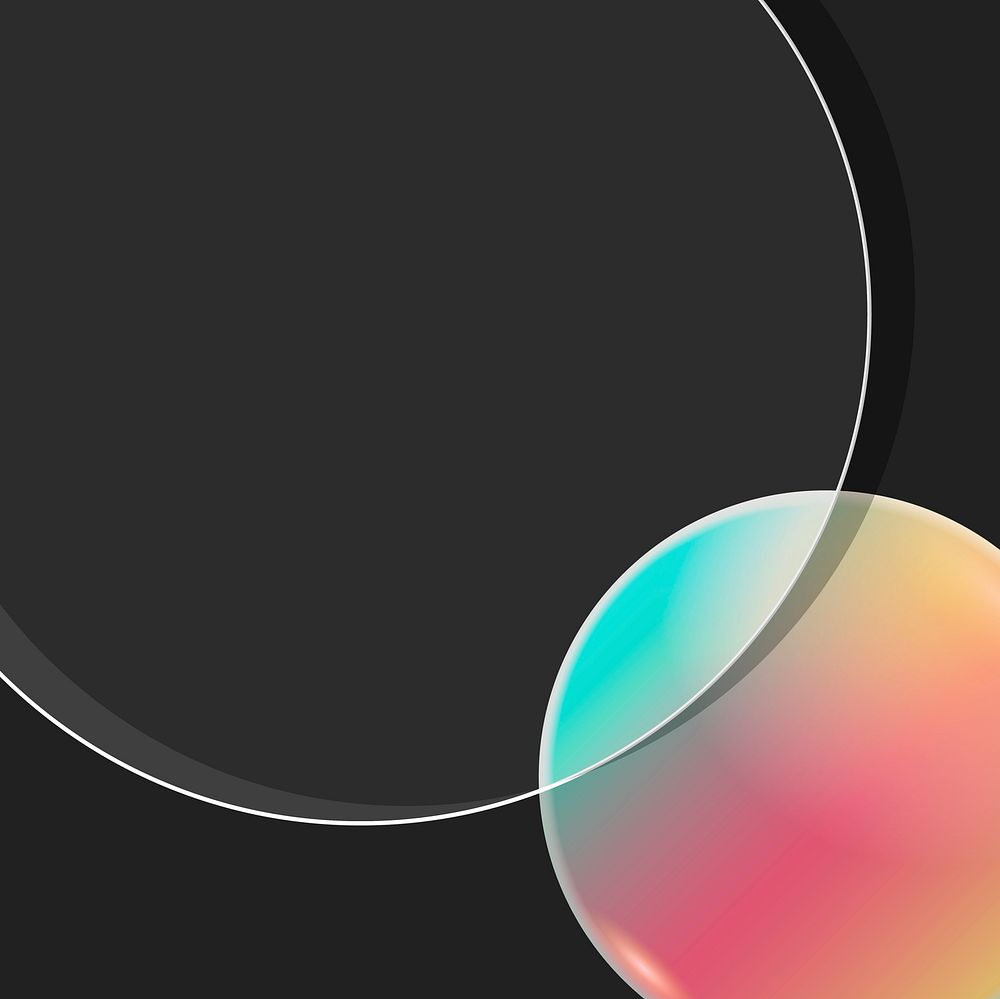 Colorful round geometric frame vector