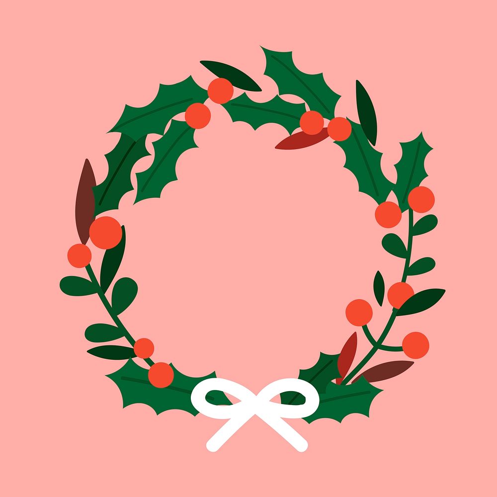 Festive Christmas wreath social ads template vector