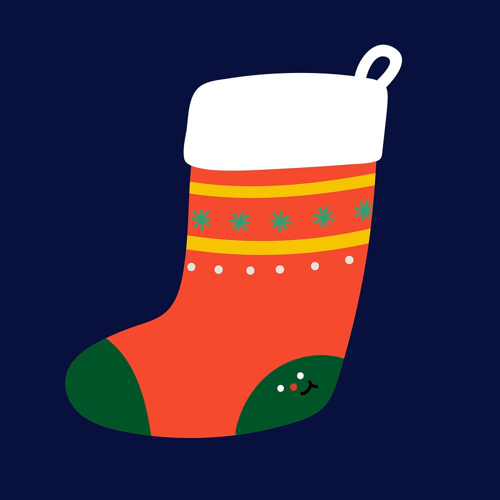 Festive Christmas stocking social ads template vector