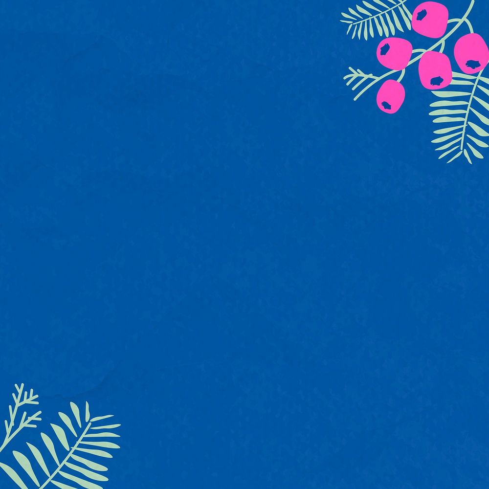 Botanical pattern on blue background vector