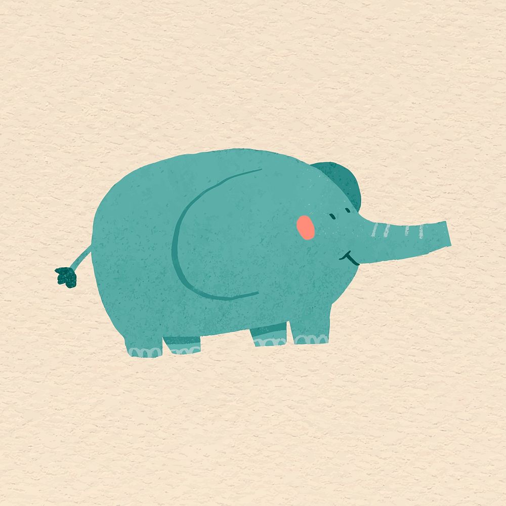 Watercolor cutie elephant on beige background vector