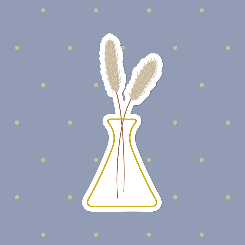 Phalaris grass doodle in a flask sticker