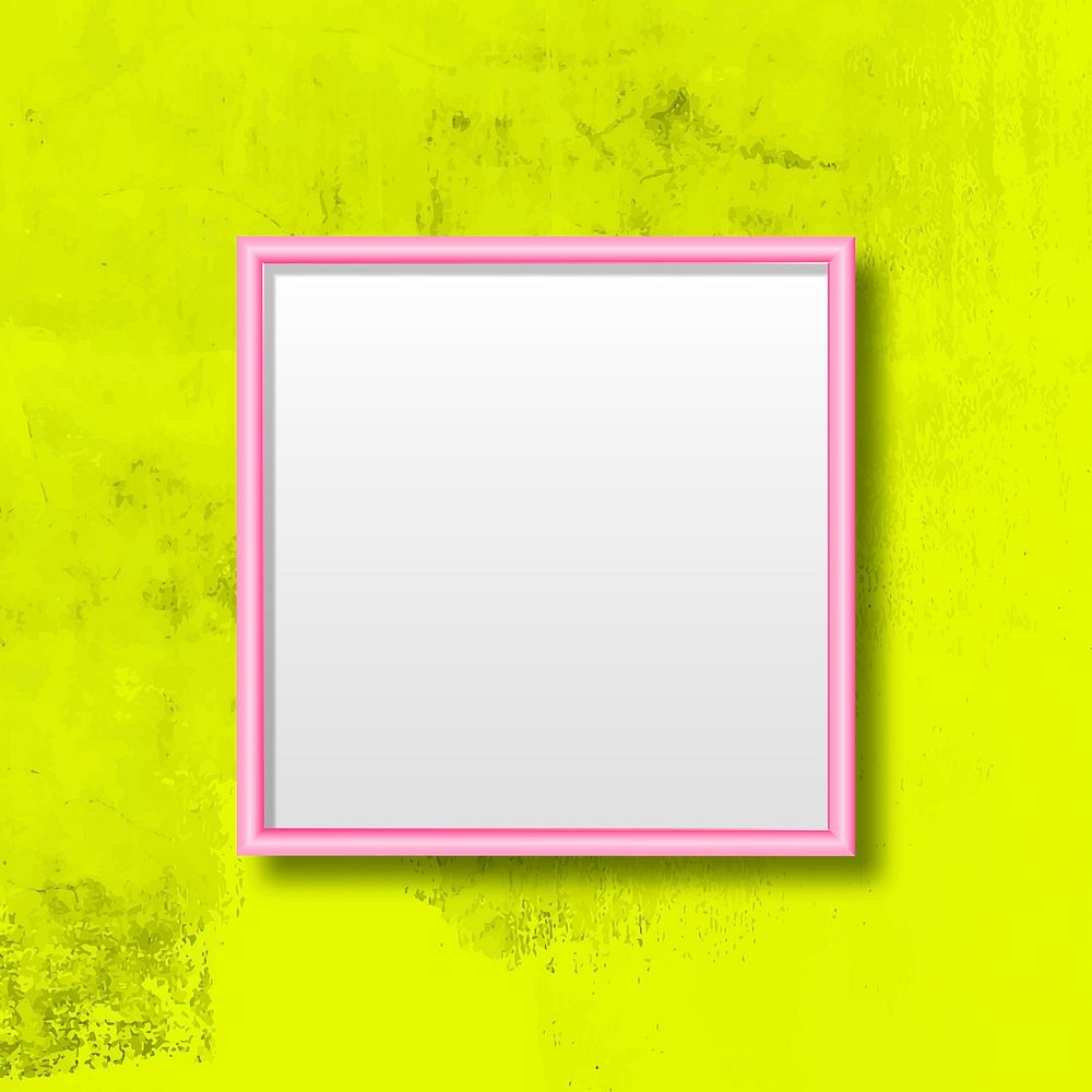 Pink square frame on a yellow background vector