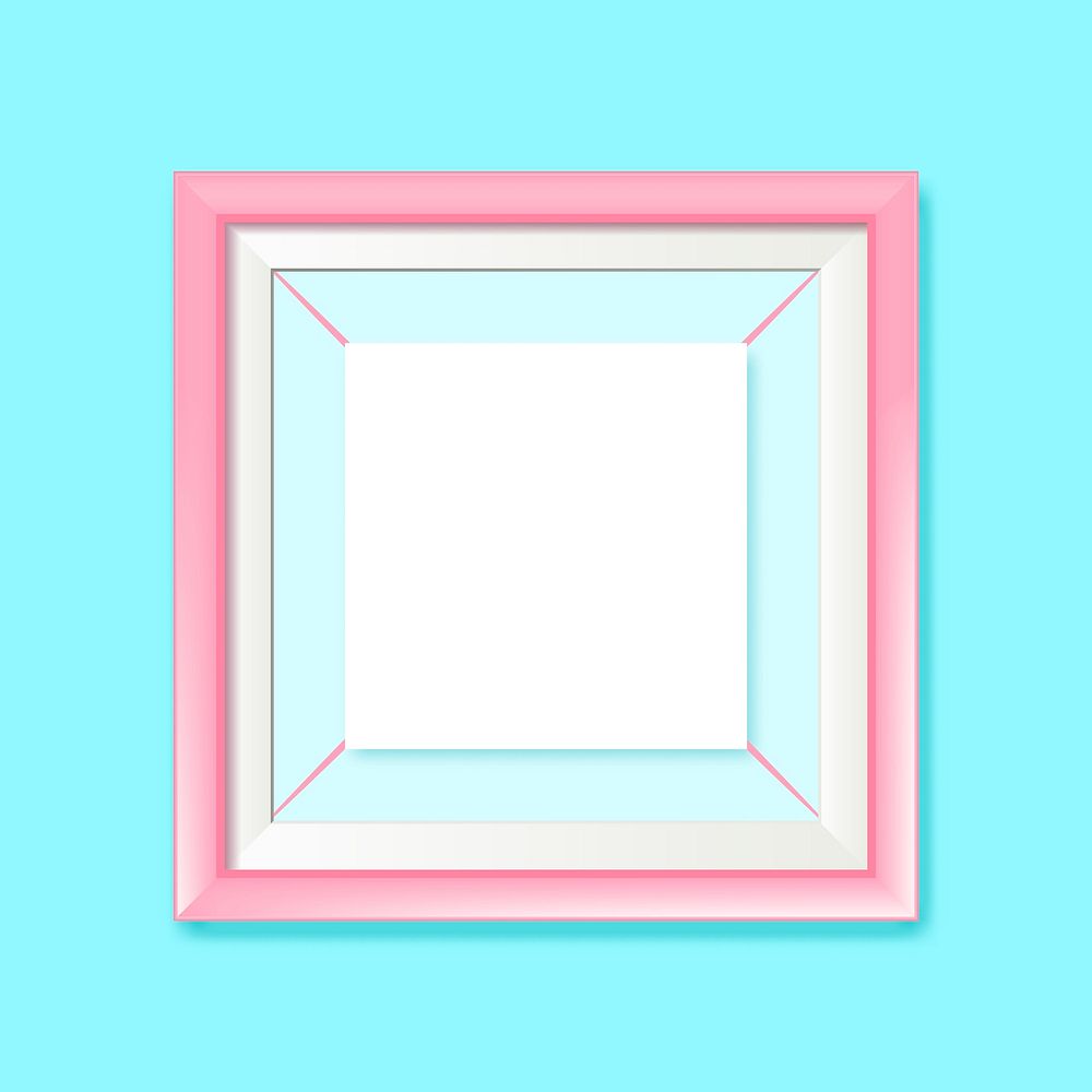 Pink square frame on a turquoise background vector