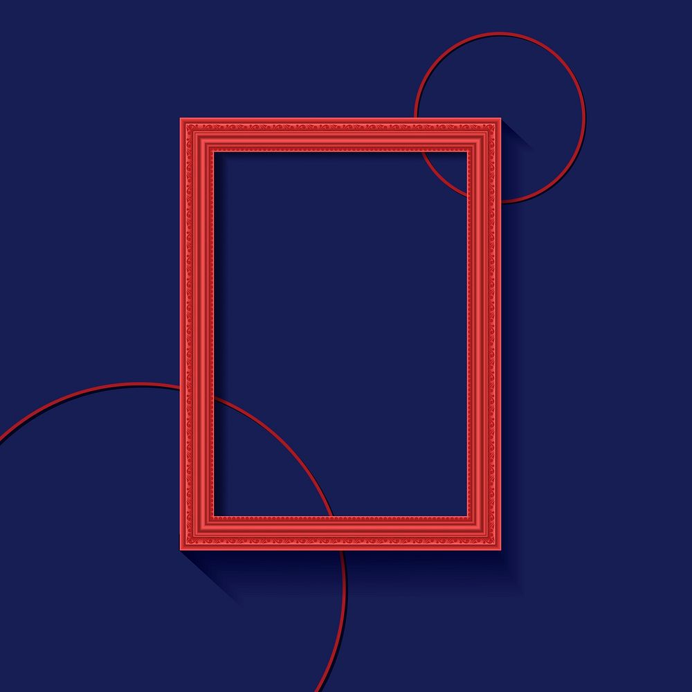 Red frame on a blue wall vector