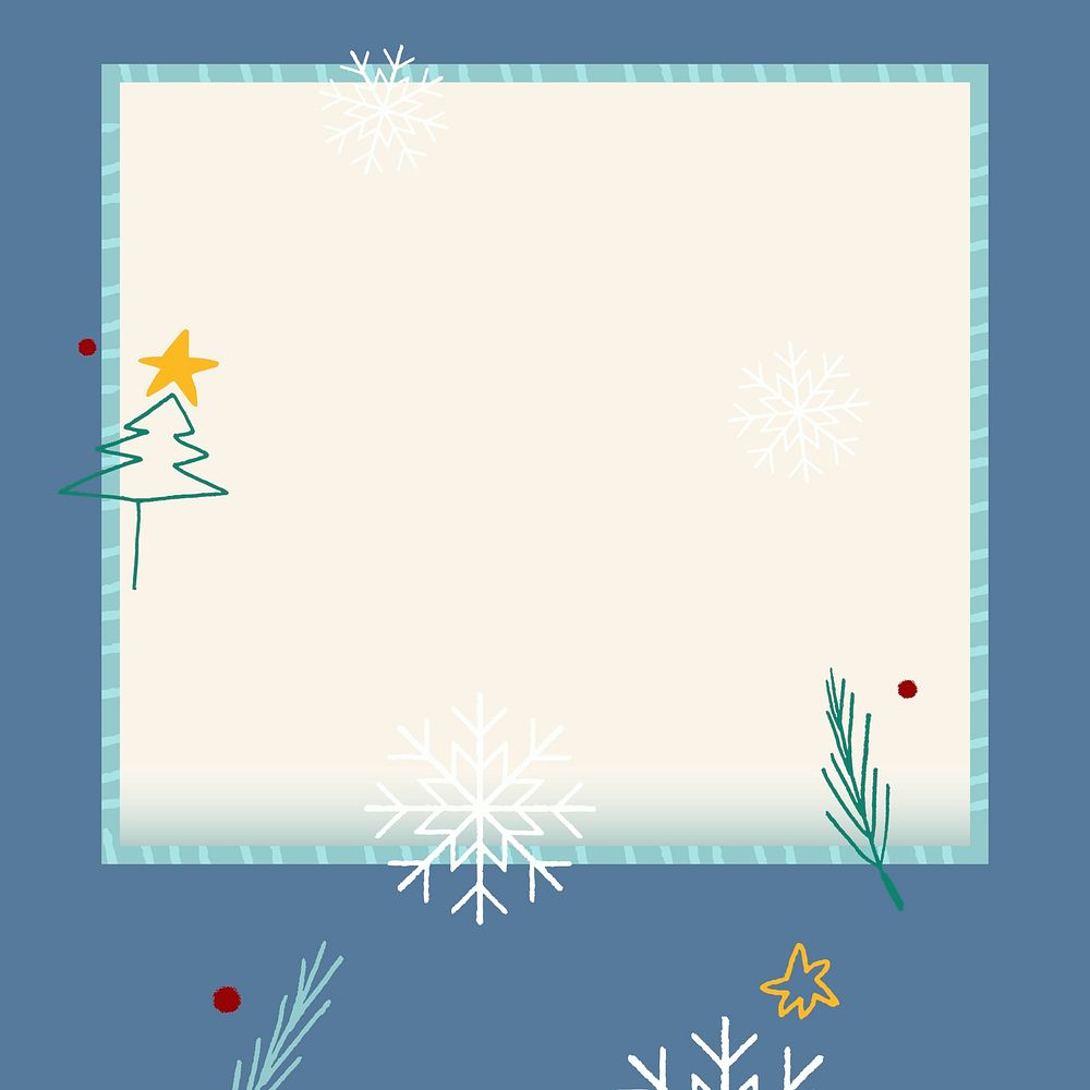 Christmas scribble patterned frame vector