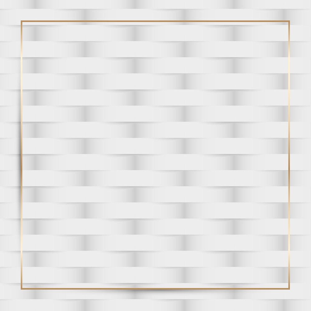 Gold frame on white seamless weave pattern background vector