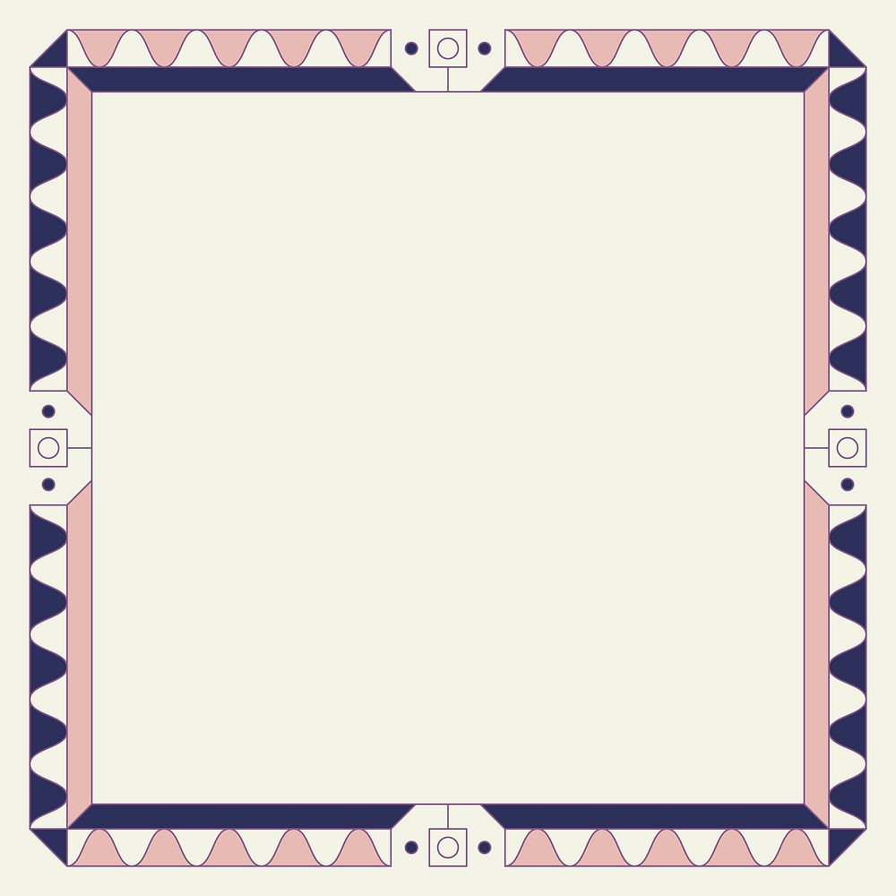 Ethnic geometrical patterned blank purple frame vector