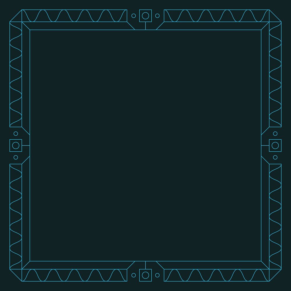 Ethnic geometrical patterned blank green frame vector