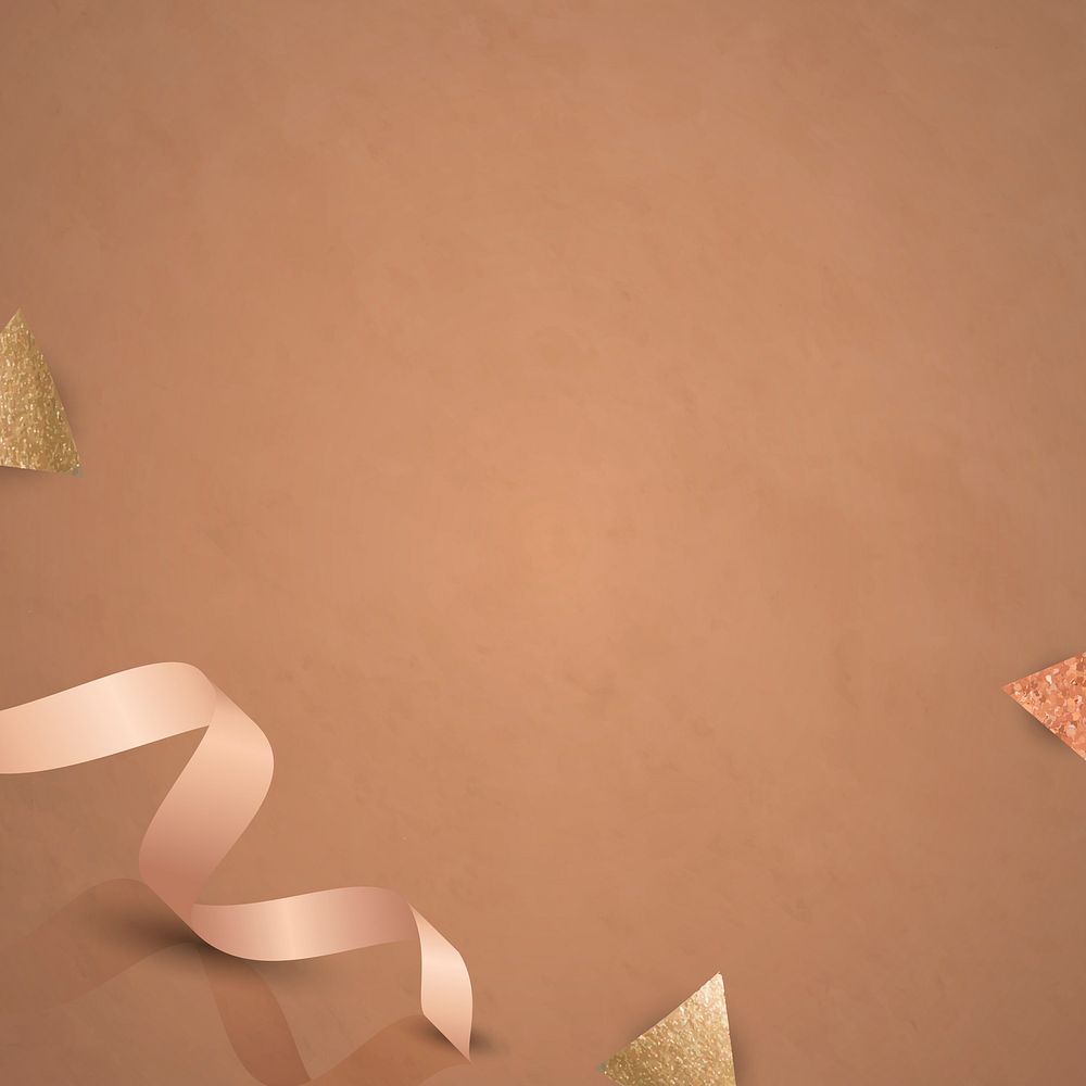 Pink gold ribbon pattern on brown background vector