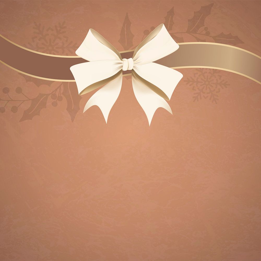 Gold ribbon bow element illustration