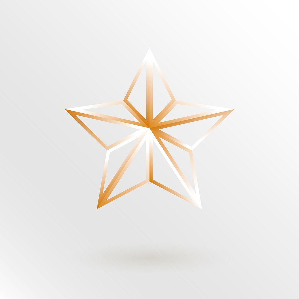 Christmas gold star decorative ornament vector