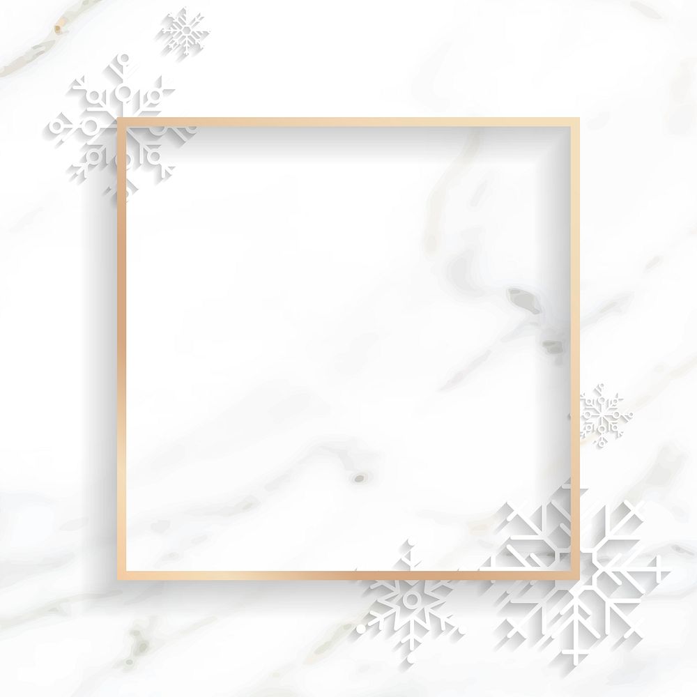 Snowflake Christmas frame social ads template illustration