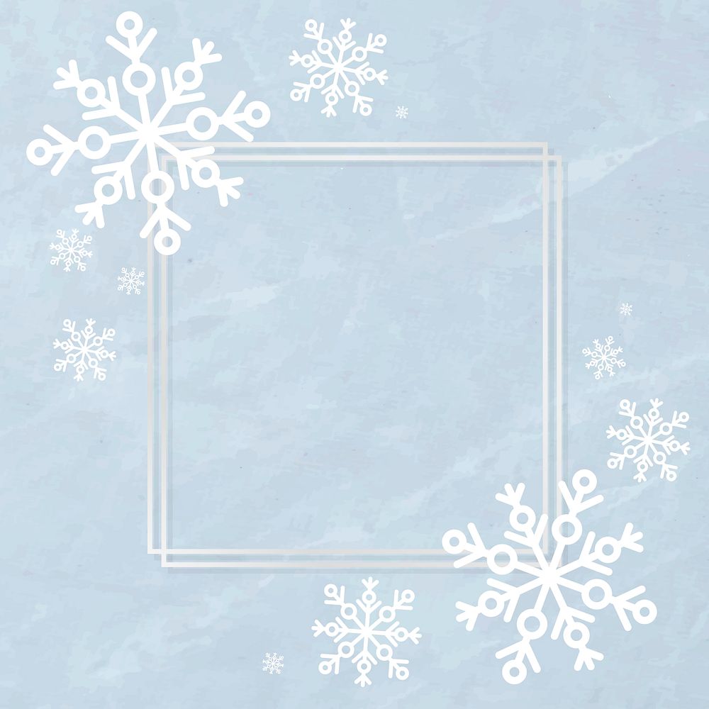 Christmas snowflake frame social ads template illustration