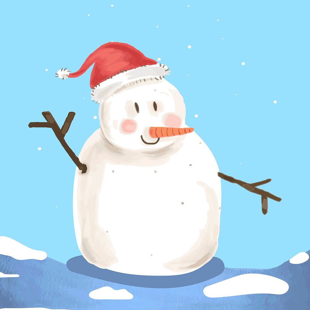 Cute Snowman Christmas element vector