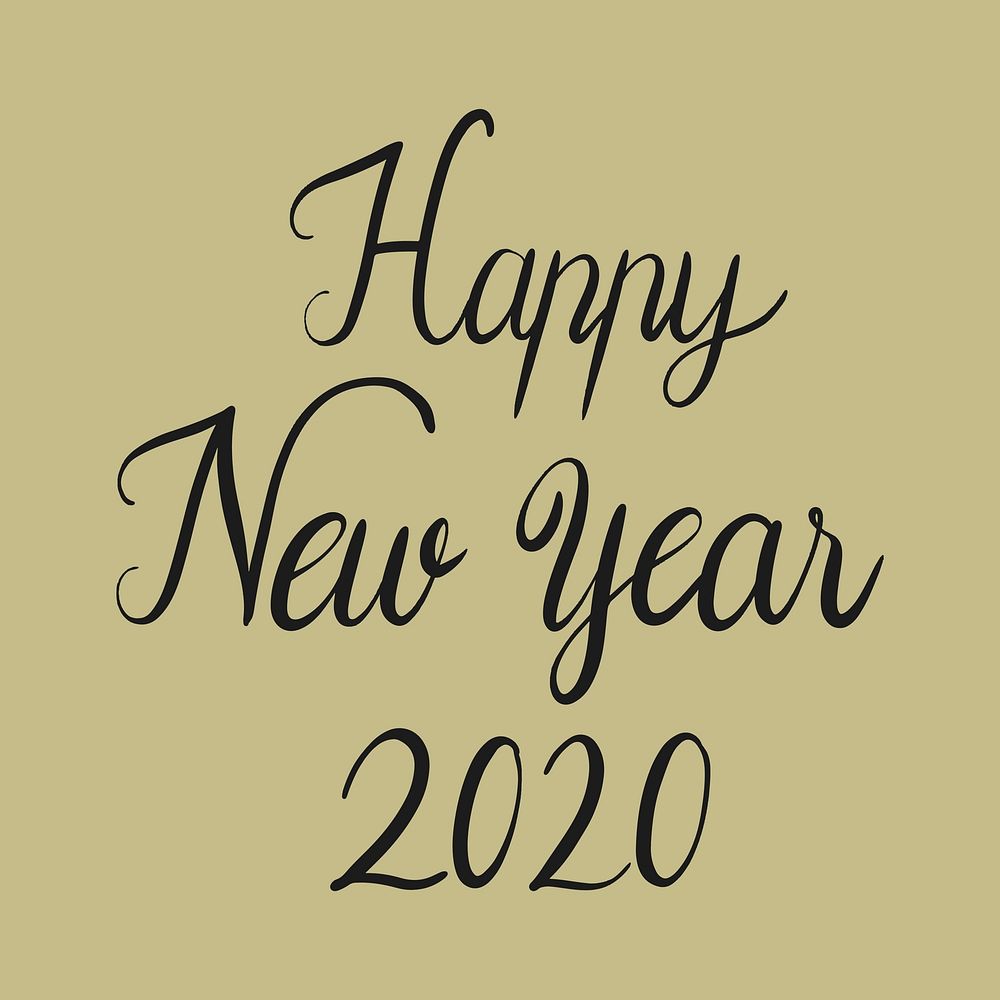 Happy new year 2020 typography design vector