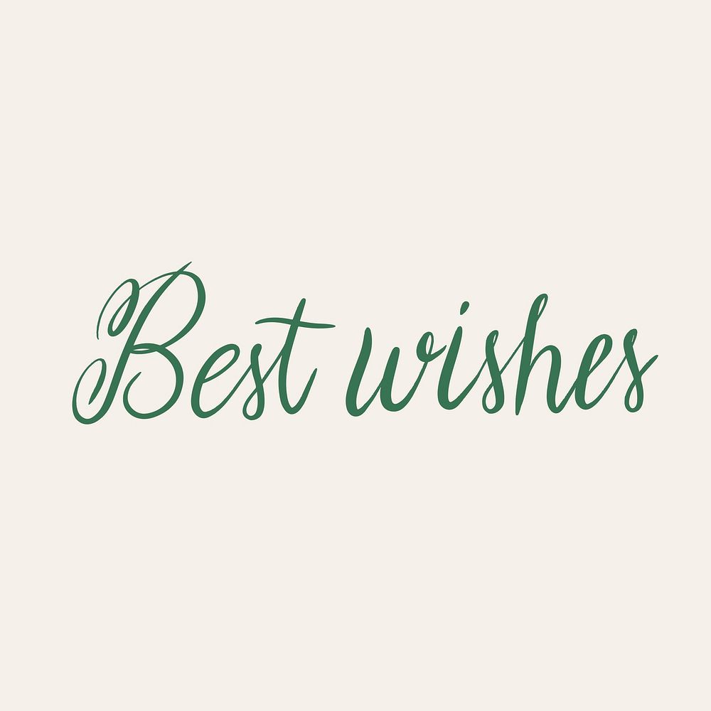 Handwritten style of best wishes typography vector