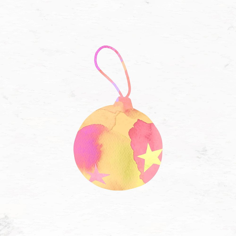 Pink and gold Christmas bauble element vector