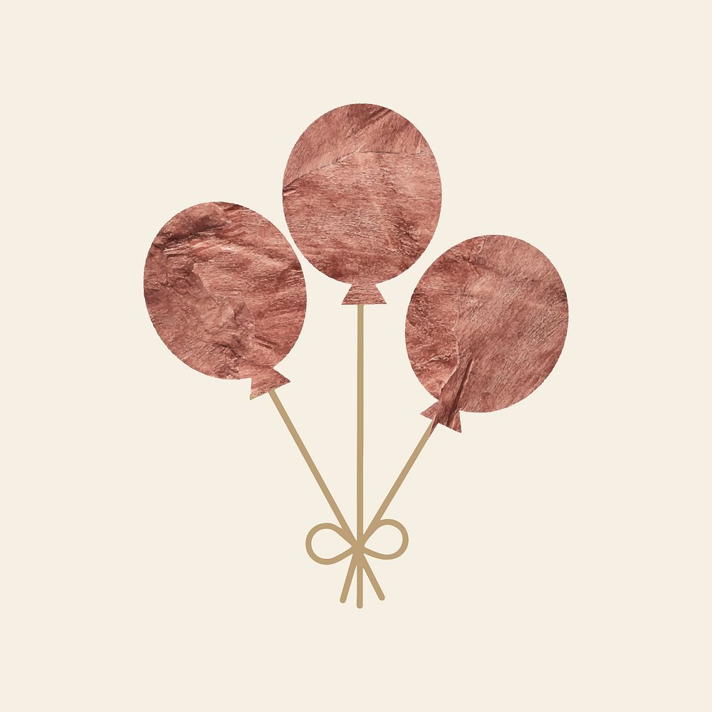 New Year balloons doodle on cream background