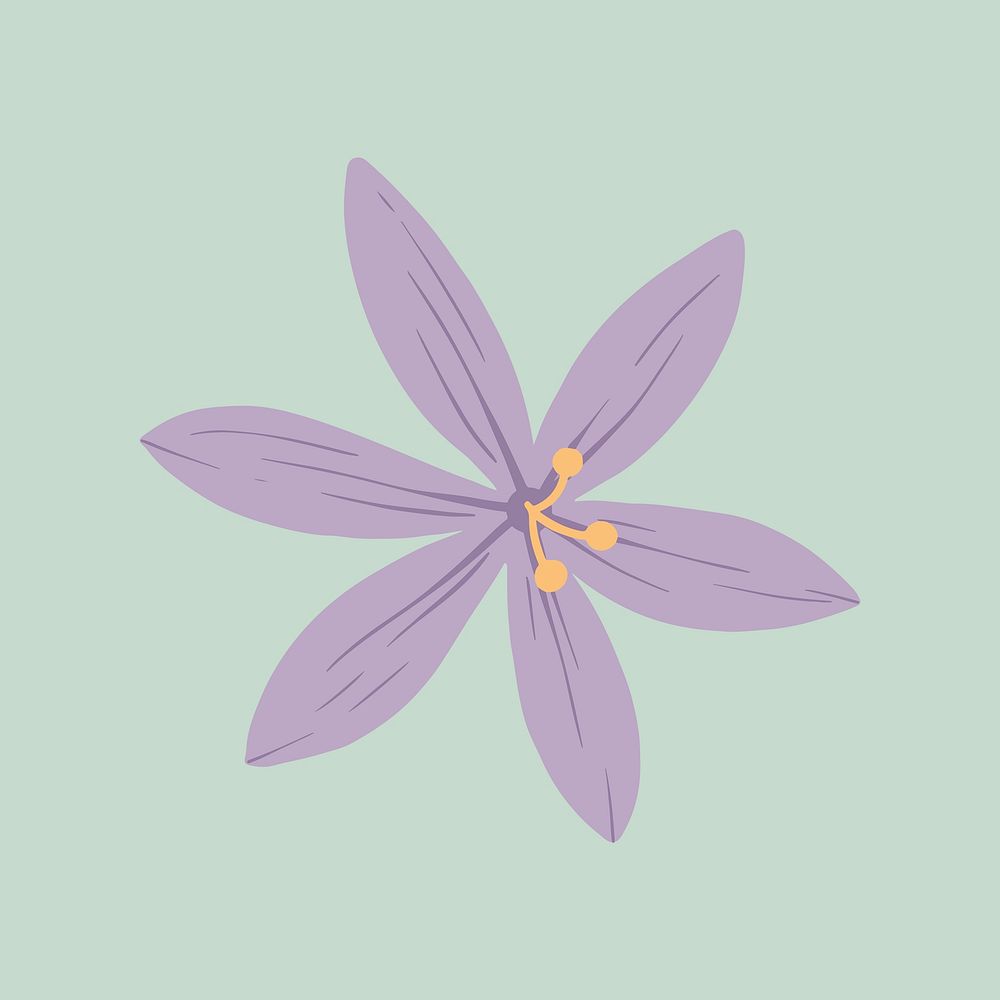 Blooming purple botanical flower social ads template illustration