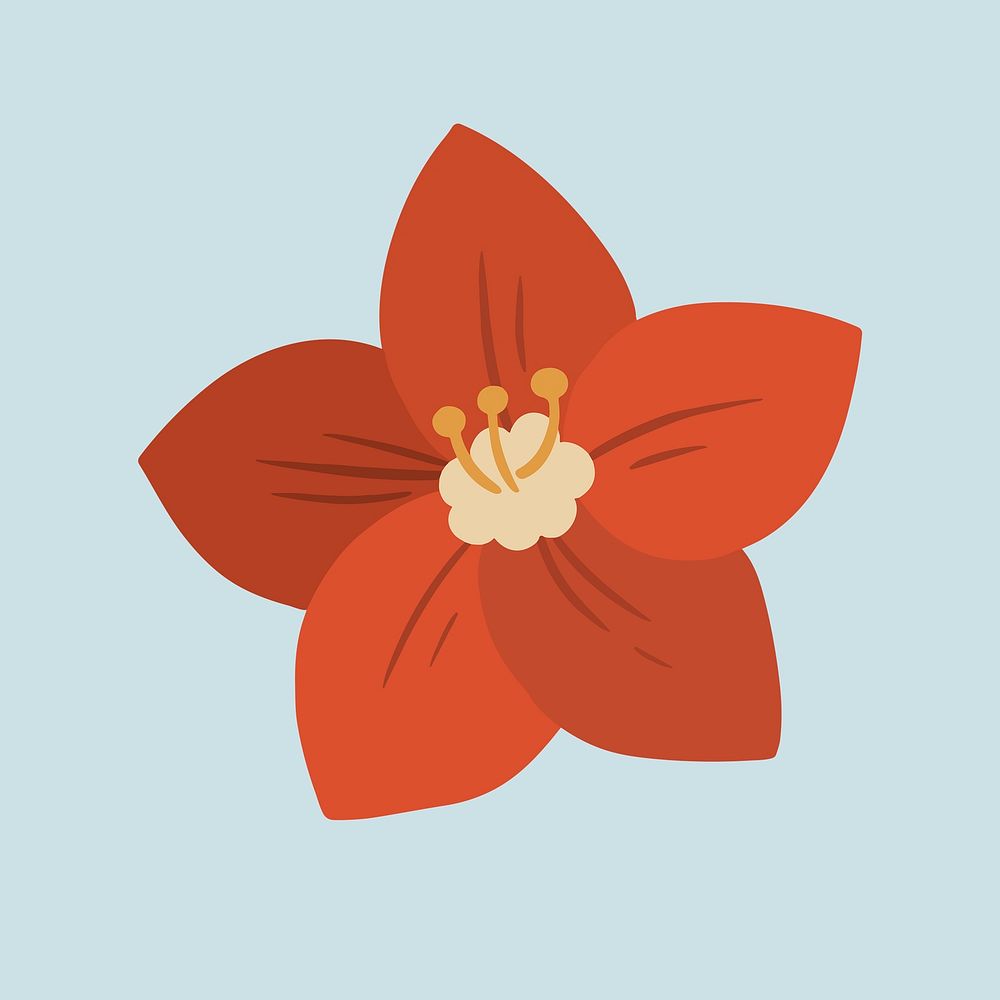 Red botanical flower social ads template illustration