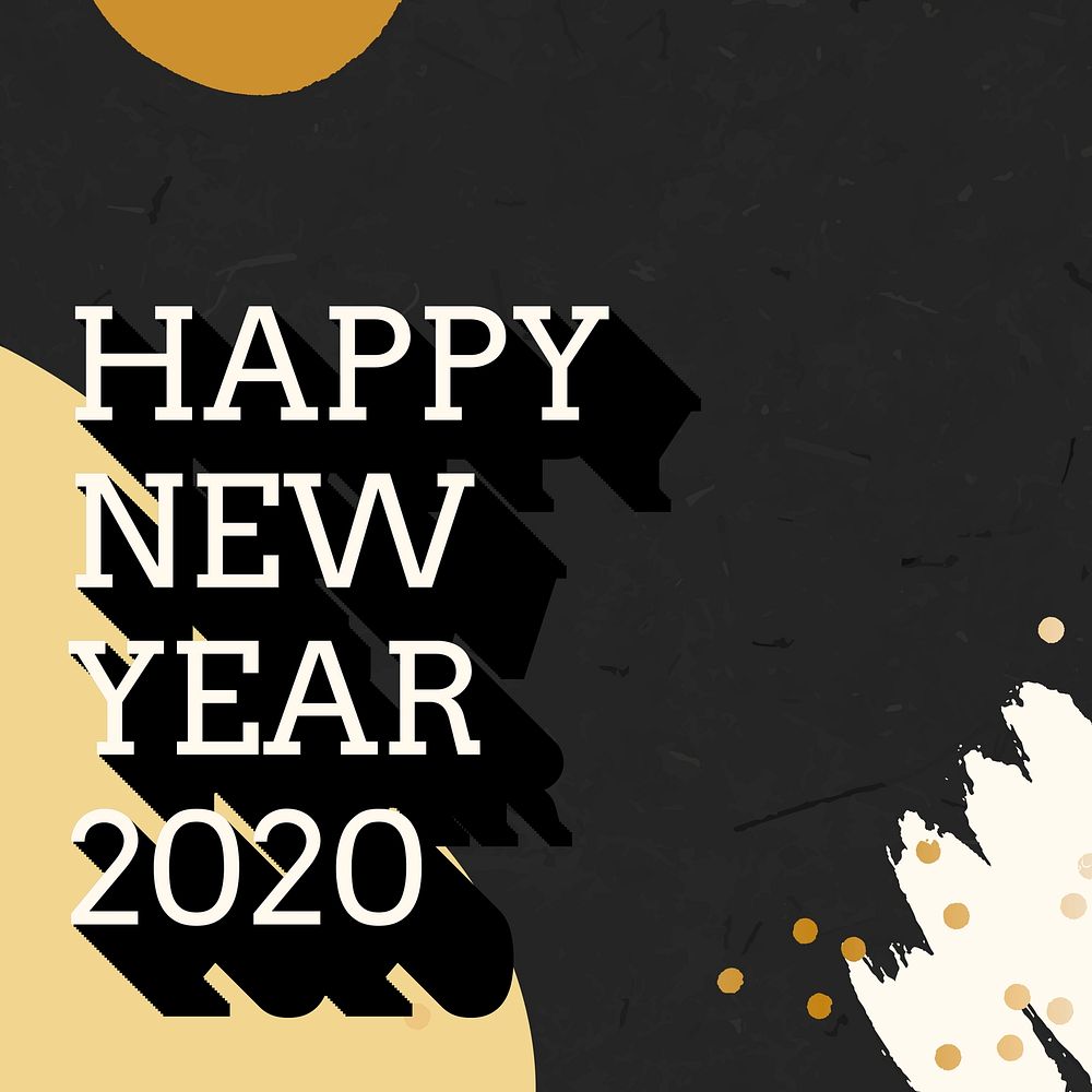 New Year black and yellow Memphis background vector