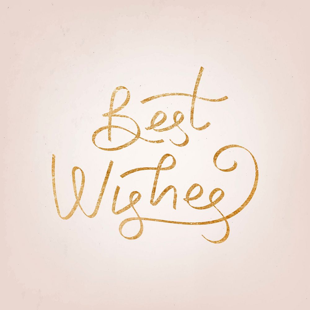 Golden best wishes typography vector