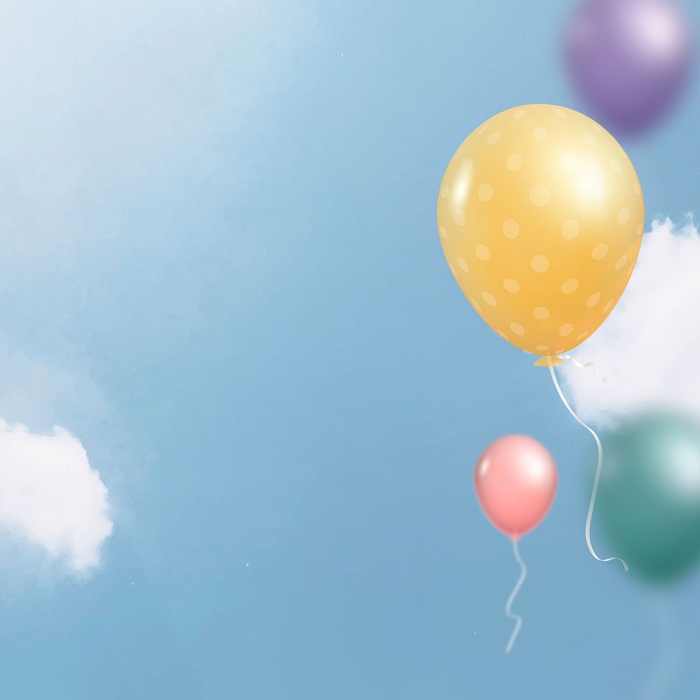 Colorful flying balloons template design vector
