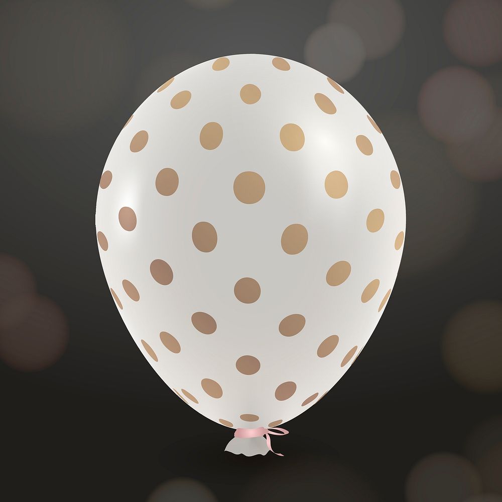 White polka dot party balloon